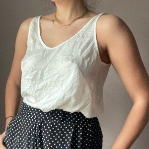Eggshell crepe tank
